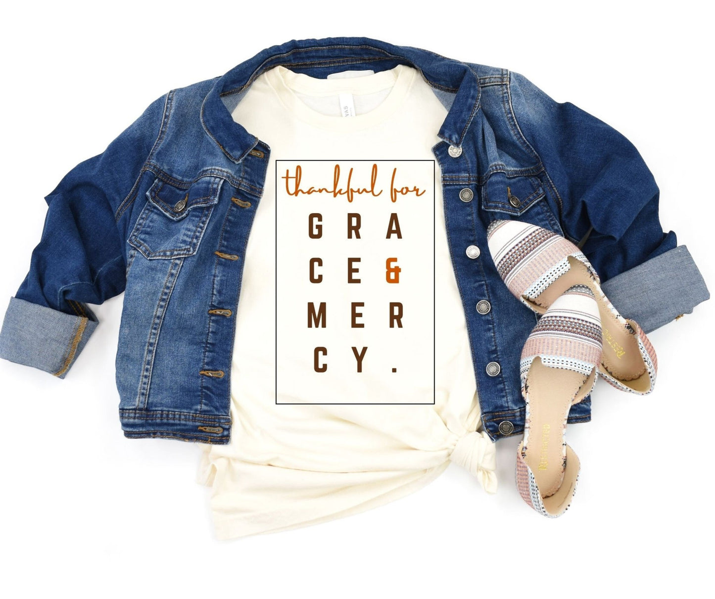 Thankful for Grace & Mercy Shirt - Tee and Jeans